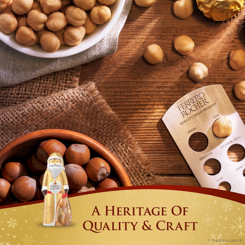 Ferrero Rocher, Milk Chocolate Hazelnut Hollow Santa Christmas Candy Individually Wrapped, Holiday Gift, 2.4 oz - Image 5